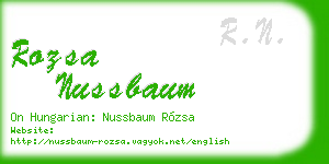 rozsa nussbaum business card