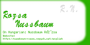 rozsa nussbaum business card